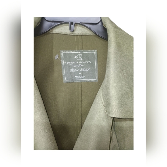 Black Label Green Trench Coat with Shoulder Epaulettes - Picture 3 of 8